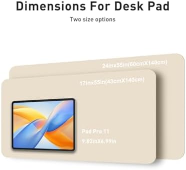 Aothia Faux Leather Desk Mat - Non-Slip PU Leather Desk Blotter, Waterproof Writing Surface, Large Desk Pad for Office & Home (Beige, 55" x 17") - Image 5