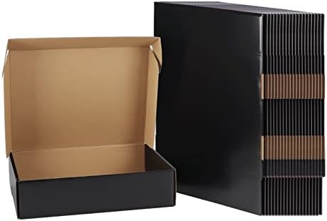 EXYGLO 20 Pack 12x9x3 Black Shipping Boxes for Packaging Small Business by EXYGLO