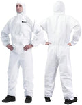 Hazmat Suit Disposable Coverall | Full Body Painters Suit in 7 Sizes with Multiple Specifications for Men & Women - 4X-Large, White, 2 by YIBER