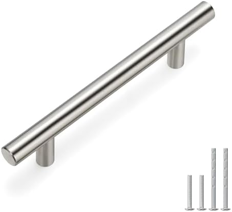 homdiy 50Pack Cabinet Handles Brushed Nickel Cabinet Pulls 3-3/4in Hole Center - HD201SN Kitchen Hardware for Cabinets Sliver Cabinet Hardware Pulls for Bathroom, Bedroom,Wardrobe by homdiy