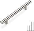 homdiy 96mm Cabinet Handles Drawer Pulls - HD201SN Cabinet Hardware Brushed Nickel Cabinet Pulls 5 Pack Modern Cupboard Handles for Kitchen Cabinets by homdiy