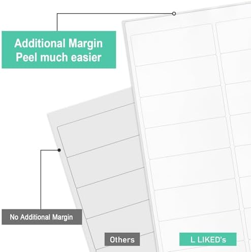 L Liked 1" x 2-5/8" White Address Labels 30/Sheet 3000 Labels 100 Sheets - Image 6