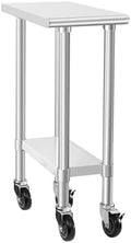 HARDURA Stainless Steel Commercial Table 24×12 Inches with Casters by HARDURA
