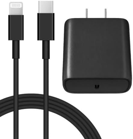 iPhone 14 13 12 Fast Charger 20W PD USB C Wall Charger with 6FT Fast Charging Cable for iPhone 14/14 Pro/14 Pro Max/14 Plus/13/12/11/Pro/Pro Max/Mini/Xs Max/X, iPad - Black by Coreykin