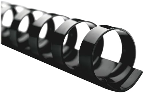 GBC Binding Spines/Spirals/Coils, 1/4" Diameter, 25 Sheet Capacity, CombBind, Black, 100 Pack (4000020) - Image 2