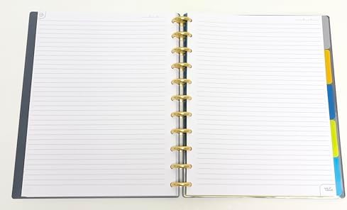 Talia Discbound Notebooks, Planner, Customizable, With 1" Gold Discs (Charcoal, Letter (8.5in x 11in)) - Image 2