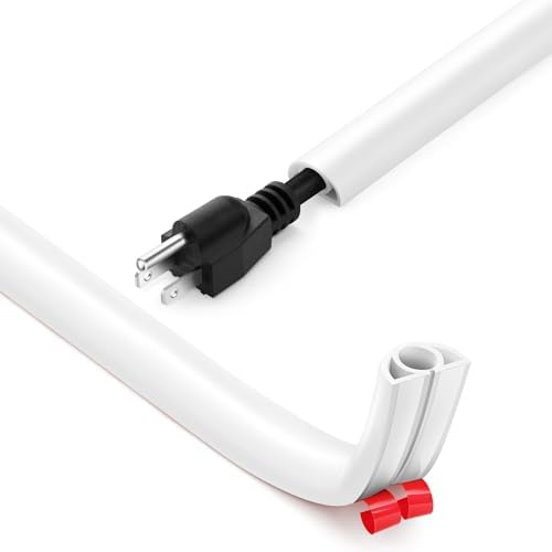 Floor Cable Cover 5ft for 1 Cable, Narrow 0.8in Wire Protector, White by ZhiYo
