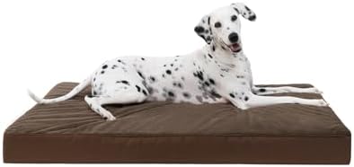 KSIIA Orthopedic Dog Bed for Large Dogs with Waterproof Lining, Brown,35x22 by KSIIAPetProducts