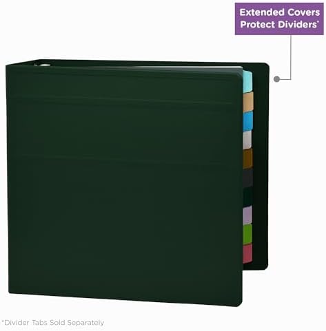 Carstens 4-Inch Heavy Duty 3-Ring Binder - Side Opening, Forest Green, Durable Plastic, Precision No-Gap Rings, Waterproof Cover, No Pockets, Holds 600 US Letter Sheets, BPA-Free Made in USA (1850-3R) - Image 5