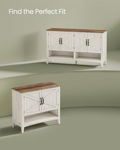 VASAGLE Farmhouse Shoe Cabinet, Narrow Storage Organizer, 4 Doors - Image 6