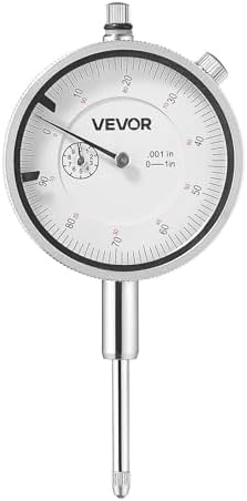 VEVOR Dial Test Indicator, 0.001 inch Accuracy, 0-1 inch Measuring Range, Easy to Read Large Dial, Professional for Internal Diameter Measurement, Runout Detection, Flatness Inspection by VEVOR