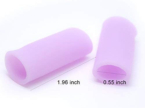 Povihome Finger Cots Protectors - Moisturizing Thumb and Finger Covers - Thickend Version - Elastic Cracked Silicone Finger Sleeves to Protect Cracked, Peel Finger and Other Finger Pain (Lavender, 10PCS) - Image 2