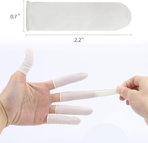 Finger Cots Small 300 Pcs Fingertips Protective Finger Cots White Disposable Finger Rubber Tips for Injured Finger,Cracked Finger,Sports - Image 2
