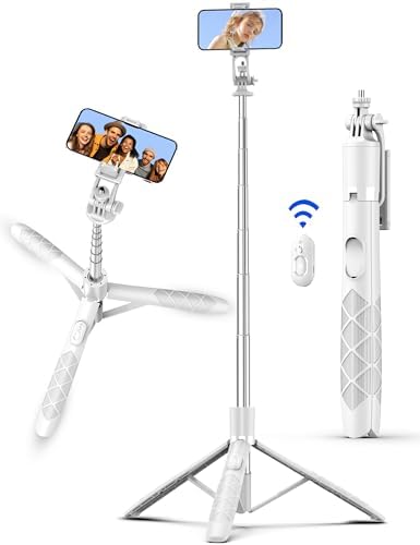 71" Selfie Stick, Smartphone Tripod Stand All-in-1 with Remote, Travel Tripod for iPhone, Extendable Cell Phone Tripods for Selfie/Video Recording/Photo/Live Stream/Vlog by SelfieShow