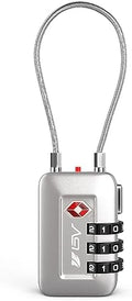 TSA Accepted Luggage Travel Lock, Set-Your-Own Combination Lock for School Gym Locker, Luggage Suitcase Baggage Locks, Filing Cabinets, Toolbox, Case (Silver, 1 Pack) by BV