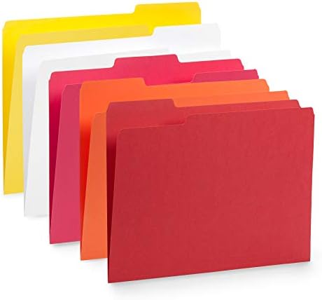 Blue Summit Supplies 100 File Folders, Letter Size, 1/3 Cut, Warm Colors - Image 2