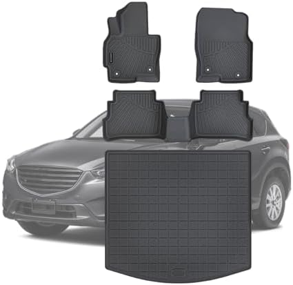TPE Floor Mats for Mazda CX5 2013-2016 All Weather Car Floor Liners Fit Mazda CX5 2013-2016 Accessories Black by SANBAN-AXE
