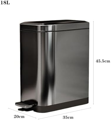 Stylish Stainless Steel Trash Can with Soft Close Lid Removable Inner Bucket Ideal for Home Kitchen Bathroom Sleek Tungsten Finish 18L Capacity - Image 3