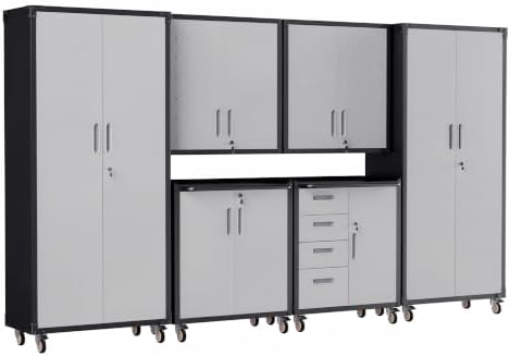 6-Piece Garage Storage Cabinets System Heavy Duty Workshop Set by FLIXELIO