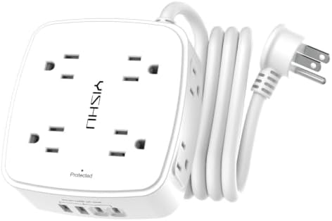 YISHU 6Ft Surge Protector Power Strip with 8 Widely Outlets & 4 USB Ports by YISHU