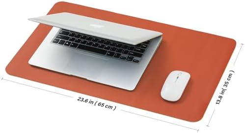 Cork Desk Mat - Small Dual-Sided Desk Pad for Office and Home - Desk Organization and Accessories - Ideal for Large Mouse Pad and Small Desk Mats on Top of Desks(Orange,23.6"x 13.8") - Image 2