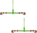 Mytee Products 2 Pack 3/8" - 1/2" Hi-Viz Green Heavy Duty Ratchet Load Chain Binder with Grab Hooks - 9,200 Lbs Working Load Limit - Flatbed Transport Truck Trailer Tie Down Hauling by MyteeProducts