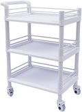 3 Tier Rolling Medical Storage Shelves Rack with Wheels - Beauty Salon SPA Medical Rolling Cart with 360 Silent Swivel Wheels by Unknown