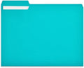 Staples Colored File Folders, Letter Size, 1/3-Cut Tabs, Teal, 100/Bx by Staples