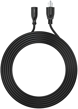 12Ft Power Extension Cord Cable Extender - 18AWG NEMA 5-15P to 5-15R Strip Liberator Charger Outlet Saver Extra Long 12FT - Image 4