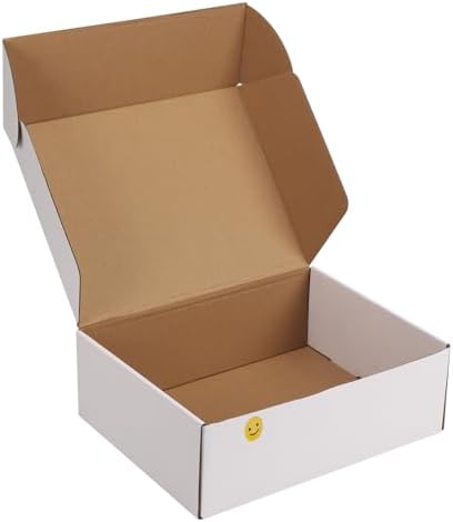 RLAVBL 12x9x4 Shipping Boxes Set of 1, White Corrugated Cardboard Box for Packing, Mailing, Business by RLAVBL