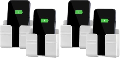 CEI&BPY 2Pcs Phone Holder Wall Mounted, Phone Stand with Self Adhesive. Phone Holder for RV Charging.Compatible with iPhone and Android (2Pack-White) (Pack of 2) by CEI%26BPY