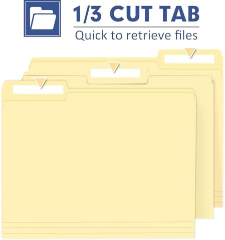 PANDRI Colored File Folders, 30 Pack 1/3 Cut Tab File Folder, Manila - Image 4