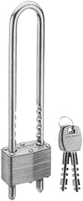 Master Lock Silver Outdoor Laminated Padlock with Keys, Extra Long Extended Adjustable Shackle Lock for Gate, Fence, Shed, or Other Equipment, 517D by Unknown