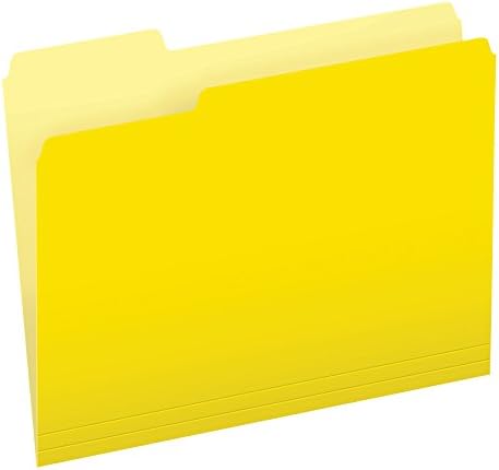 Pendaflex Two-Tone Color File Folders, Letter Size, Yellow, 1/3 Cut, 100 per box (152 1/3 YEL) by TOPSProducts