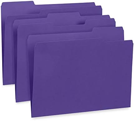 Blue Summit Supplies 100 File Folders, Letter Size, 1/3 Cut Tab, Purple - Image 3