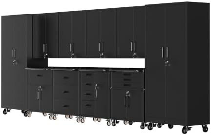 10-Piece Garage Storage Cabinets System Heavy Duty Workshop Set by FLIXELIO