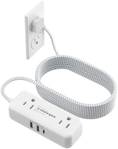 Flat Plug 15 Extension Cord with 4 AC Outlets by ForSmarterLifestyle