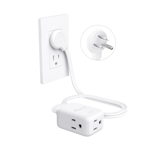 3FT Short Extension Cord Right Angle Flat Plug, 3 Prong Outlet Extender by NUTICT