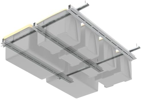 WALMANN Overhead Tote Storage Rails System, Garage Ceiling Bin Storage Rack by WALMANN