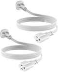 Flat Plug 3Ft Short Extension Cord, White 90-Degree Plug Low Profile Power Adapter, 3-Prong Indoor Grounded Small Extension Cord 16AWG 13A 1625W 2 Pack by LitStar