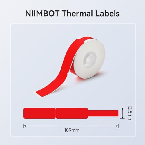 NIIMBOT Red Cable Labels for D11/D110/D101 Label Maker, 0.49'' x 4.29''(12.5mm x 109mm), Thermal Label Tape for Home Office Labeling Tape Replacement - Image 2