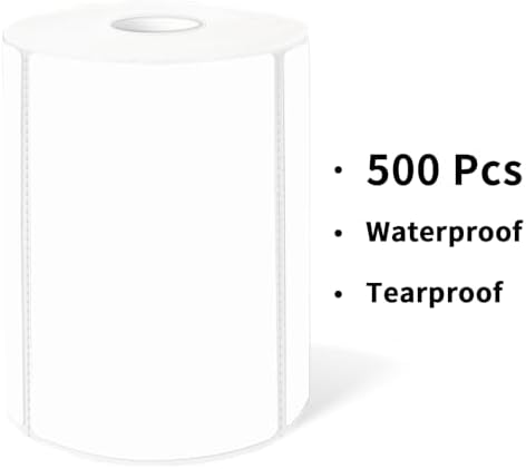 3x2 Inch White Thermal Labels, Thermal Sticker Labels for Price, Barcode, Mailing, Name, 500 Sheets/1 Roll - Image 2