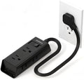 Addtam Flat Plug Power Strip with 6 Outlet Extender, 1 FT Extension Cord Flat Wall Plug with Multiple Outlets, No Surge Protector for Cruise Ship, Travel, Dorm, Home Office, Cruise Essentials, Black by Addtam