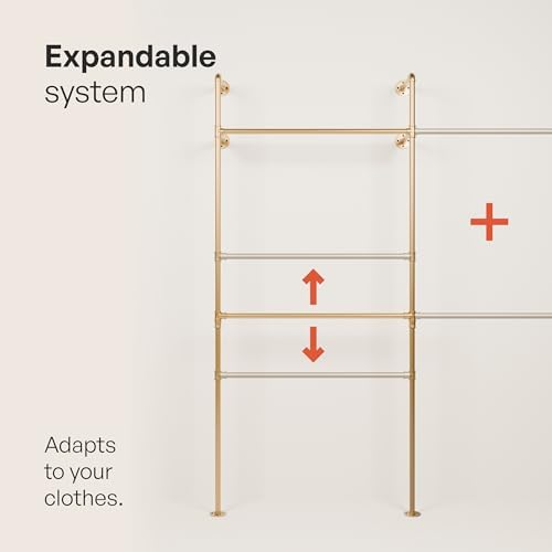 pamo Gold Clothing Rack Wall Mounted – 41" W × 87" H, 309 lbs - Image 6