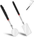 Telescoping Auto Inspection Mirror, 360° Swivel Mechanic Mirror Tool with Long Handle, Rectangular Round Extendable Mirror on a Stick for Technicians, Car Repair, Contractors, Home Inspection by LEONTOOL