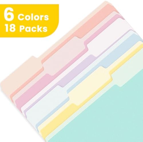SUNEE File Folders, 18 Pack Manilla Folders 8.5 x 11, Colored File Folders Home Office School Supplies for Documents Files Paper, 6 Soft Colors - Image 4
