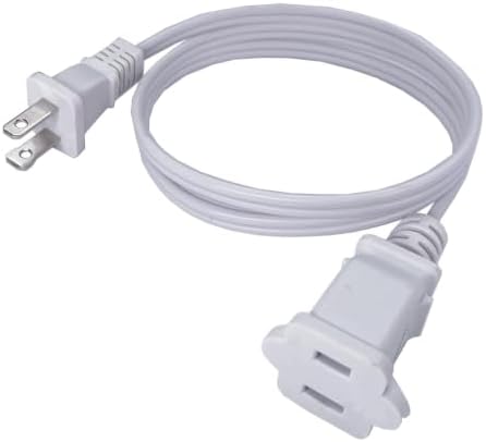 2 Foot Extension Cord, Small White Extension Cord for Indoor Use,2 Prong - Image 4