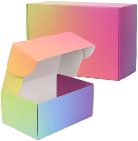 30 Pack 9x6x4 Colorful Shipping Boxes Medium, Mailer Cardboard Boxes for Packaging Small Business Bulk by OUGEBOX