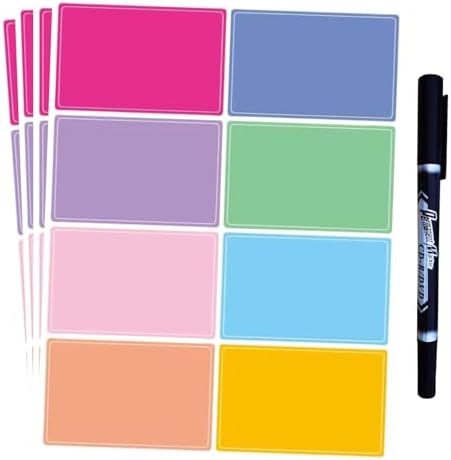 Waterproof Stickers Colorful Name Tags - 8 Colors Name Label Stickers with Pen for School, Classroom, Locker,Kitchen and Office by Unknown
