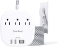 10 Ft Long Extension Cord, 22.5W/4.5A Cruise Ship Flat Plug Power Strip by OneBeat